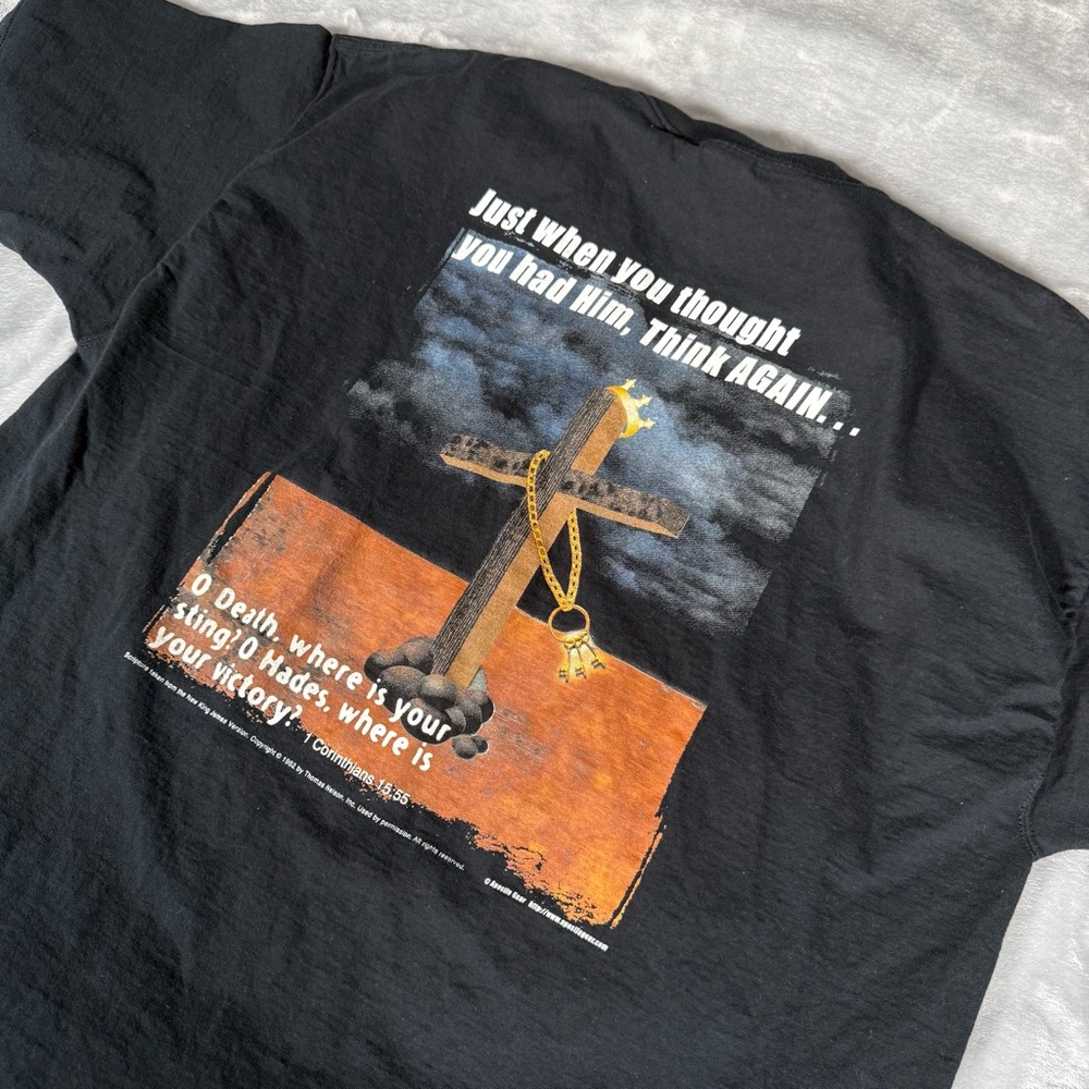 Vintage Apostle Gear Jesus T Shirt Mens 2XL Corinthians Y2K Black